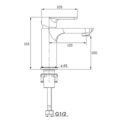 Round Matte Black Single Lever Bathroom Faucet