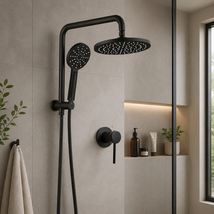 9" Round Shower Head with Mixer