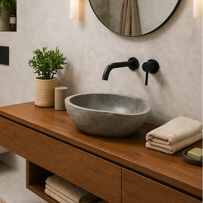 River Stone Oval Vanity Basin