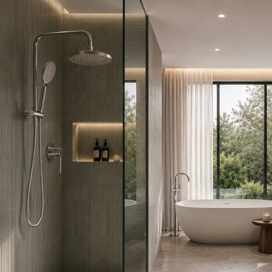 9" Round Shower Head with Mixer
