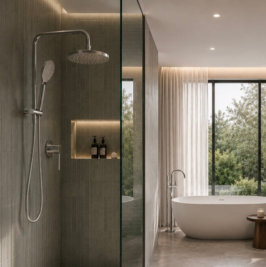 9" Round Shower Head with Mixer